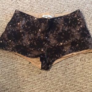 Lace with sequin shorts